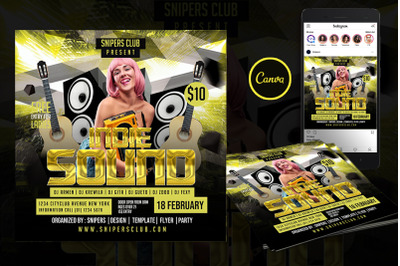 Indie Sound Event Flyer Canva Template