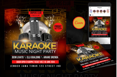 Karaoke Battle Night Party Event Flyer Canva Template