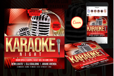 Karaoke Night Event Flyer Canva Template
