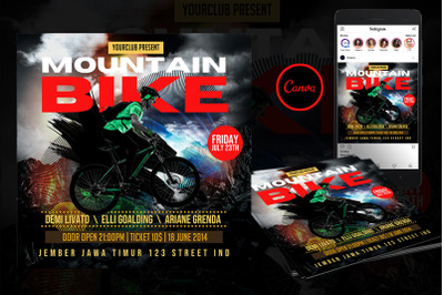 Mountain Bike Competition Event Flyer Canva Template
