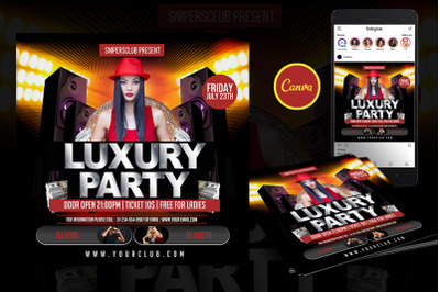 Luxury Party Event Flyer Canva Template