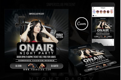 On Air Party Event Flyer Canva Template