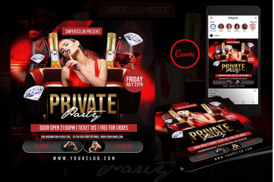 Private Party Event Flyer Canva Template