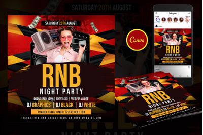 RnB Party Flyer Event Flyer Canva Template