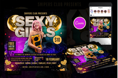 Sexy Girls Event Flyer Canva Template