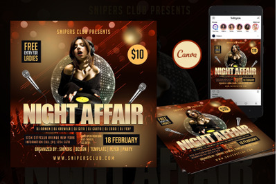 Sexy Night Event Flyer Canva Template