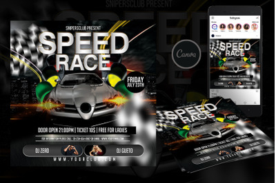 Speed Race Event Flyer Canva Template