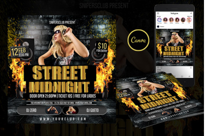 Street Midnight Event Flyer Canva Template