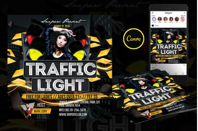 Traffic Light Event Flyer Canva Template