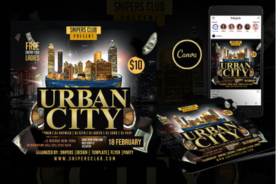 Urban City Event Flyer Canva Template