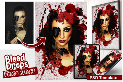 Blood Drops Photo Template