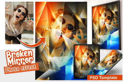 Broken Mirror Photo Template