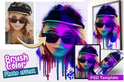 Brush Color Photo Template