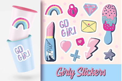 Girly stickers in PNG formats