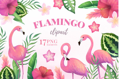 Tropical Flamingo Clipart