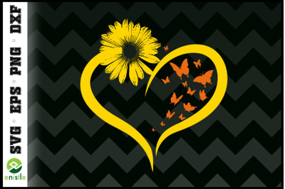 Butterflies Sunflowers Heart Hippie
