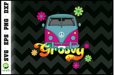 Hippie Van Retro Floral Bus Peace