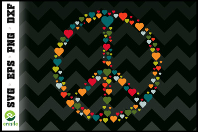 Peace Sign Symbol Love Hearts Hippie