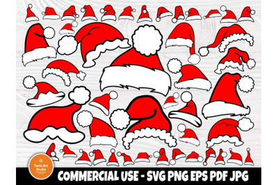 Santa Hat SVG Bundle, Funny Christmas Svg, Clipart