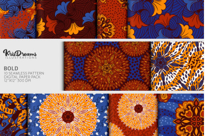 Ankara Wax Patterns, Digital Paper, Printable African Patterns,