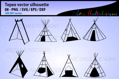 Teepee silhouette vector