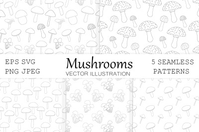 Mushrooms graphics pattern. Mushroom pattern. Mushrooms SVG