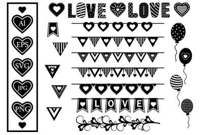 Set of templates and stencils for the holiday, monogram