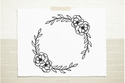 Floral wreath svg cut file