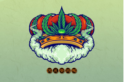 Cannabis Crown Smoke Premium Logo Weed