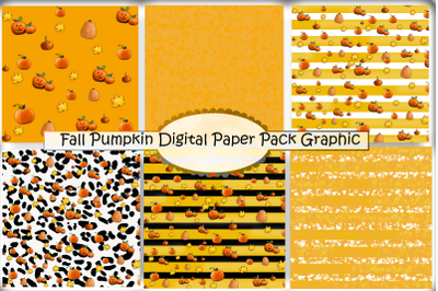 Fall Digital Paper, Autumn Design, Fall Design, Pumpkin,Orange Backgro
