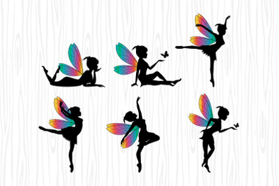 cute fairy silhouette vector illustration