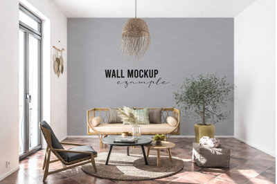 Wall mockup&2C; Wall paper mockup