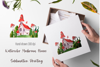 Sublimation Mushroom house clipart