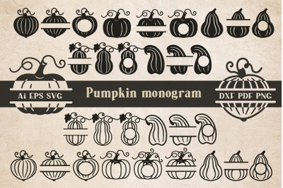 Pumpkin. Blanks for monograms. SVG