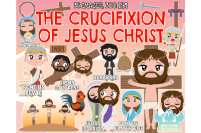 The Crucifixion of Jesus Clipart - Lime and Kiwi Designs