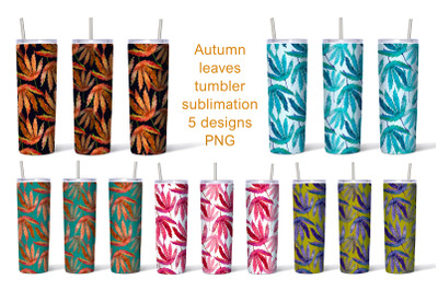 Autumn tumbler sublimation Leaves 20oz Tumbler Design PNG