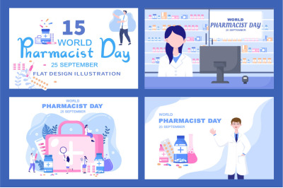 15 World Pharmacists Day Vector Illustration