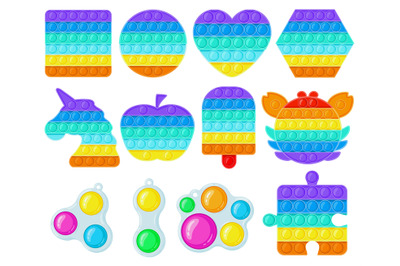 Antistress pop it and simple dimple toys. Trendy fidget children toys,