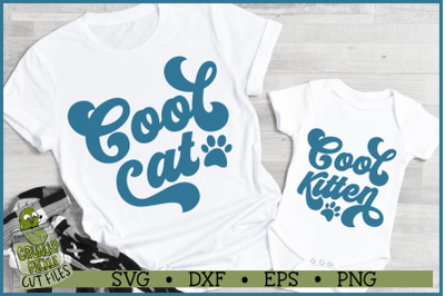 Cool Cat &amp; Cool Kitten Matching Mommy &amp; Me SVG Cut Files
