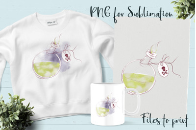 Halloween Witch&amp;&23;039;s potion sublimation. Design for printing.