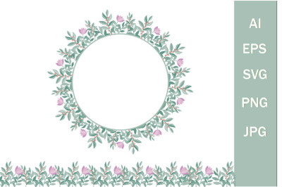 Round delicate flower frame