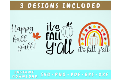 It&#039;s Fall Y&#039;all SVG, Happy Fall Y&#039;all SVG, 3 Designs