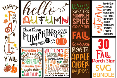 Fall porch Sign Quotes Bundle svg, fall porch sign, fall svg