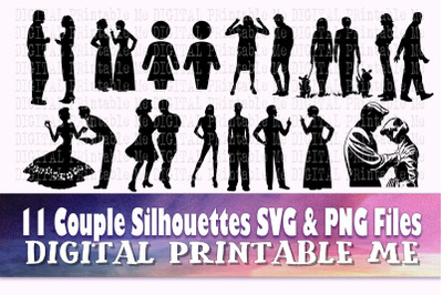 Couple svg, silhouette bundle, PNG, clip art, 11 Digital, man woman pe