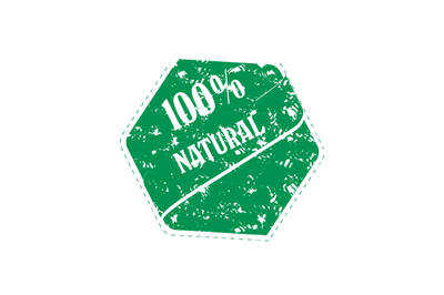 Rubber stamp of natural product, green print vector