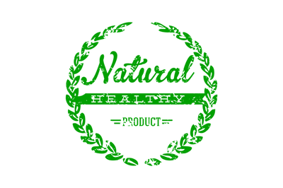 Natural healthy product stamp to mark goods