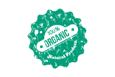 Organic and eco, healthy stamp to product