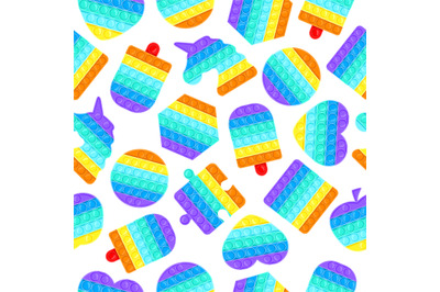 Pop it seamless pattern. Antistress pop it silicone bubbles toys textu