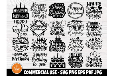 Happy Birthday SVG Bundle, Birthday cake Svg