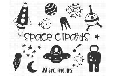 Cute little space clipart set Rocket svg Planet svg Spaceship svg